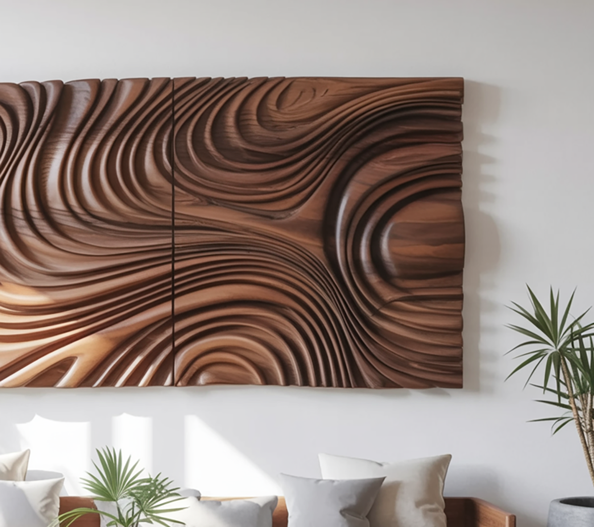 Handcrafted wood wall panel for modern interior decor