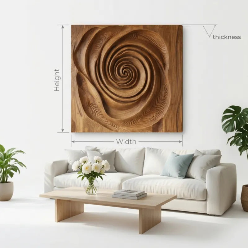 Organic Wall Sculpture With Spiral Design For Living Room