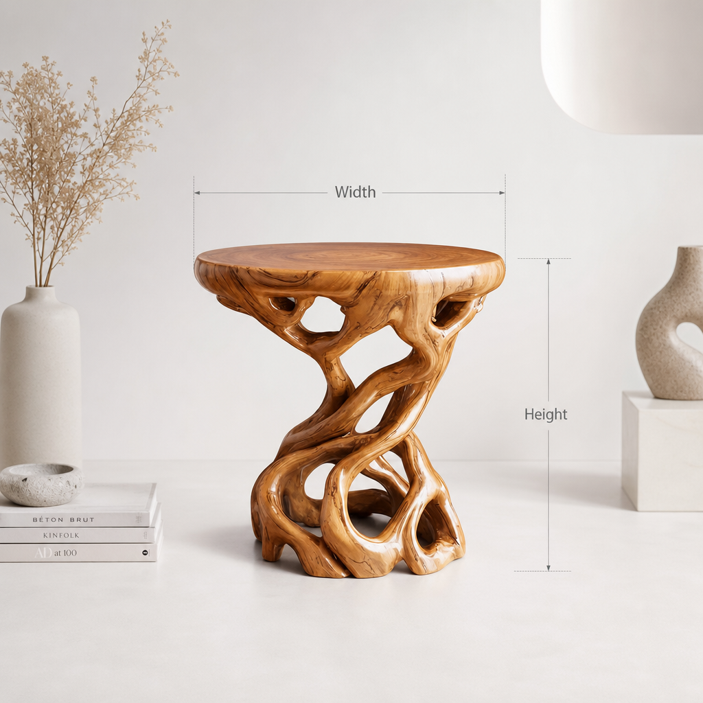 Organic Wood Root End Table – Handcrafted Sculptural Side Table