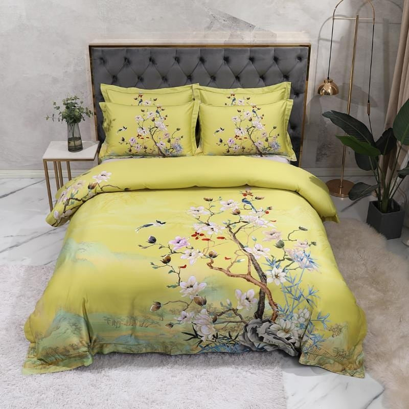 Floral Yellow Duvet Cover Set