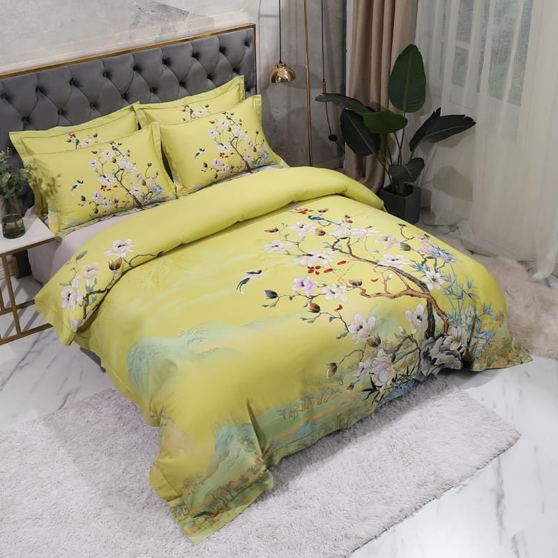 Floral Yellow Duvet Cover Set