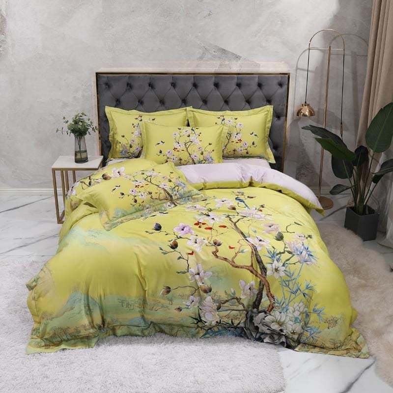 Floral Yellow Duvet Cover Set