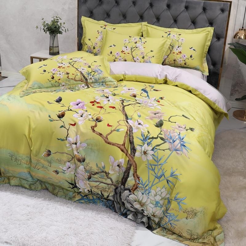 Floral Yellow Duvet Cover Set