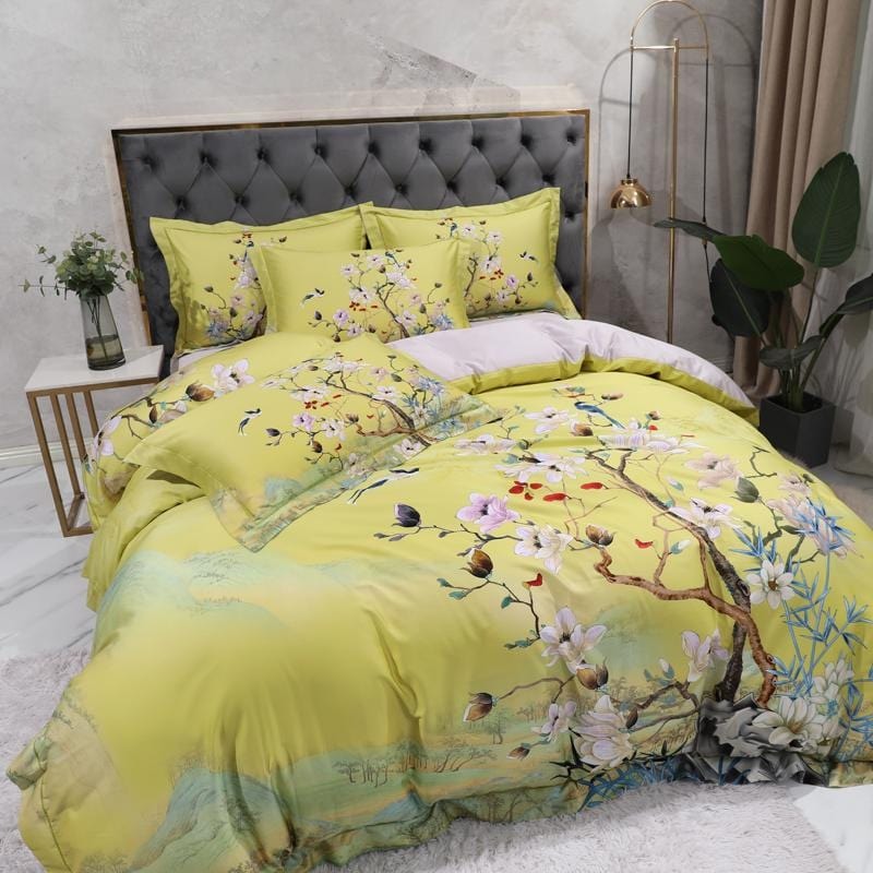 Floral Yellow Duvet Cover Set