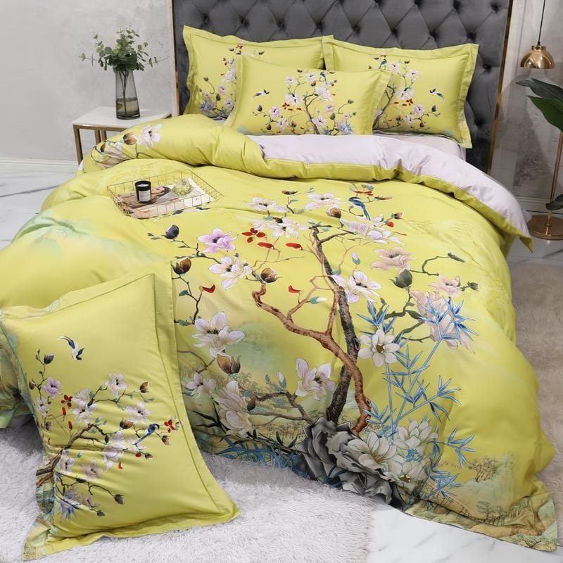 Floral Yellow Duvet Cover Set