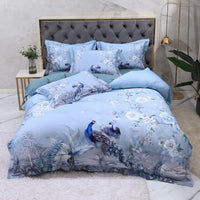 Blue Peacock Duvet Cover Set