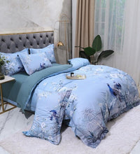 Blue Peacock Duvet Cover Set