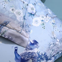 Blue Peacock Duvet Cover Set