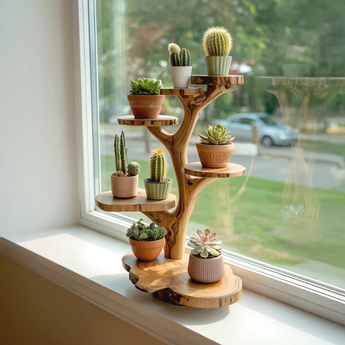 wood indoor plant stand Handmade Wood Tree Stand