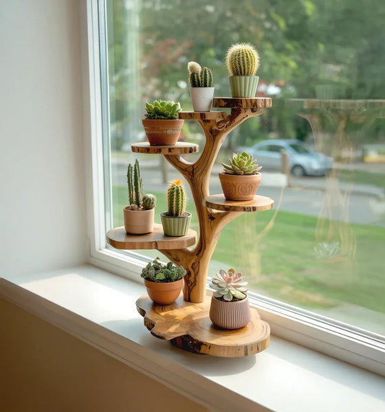 wood indoor plant stand Handmade Wood Tree Stand
