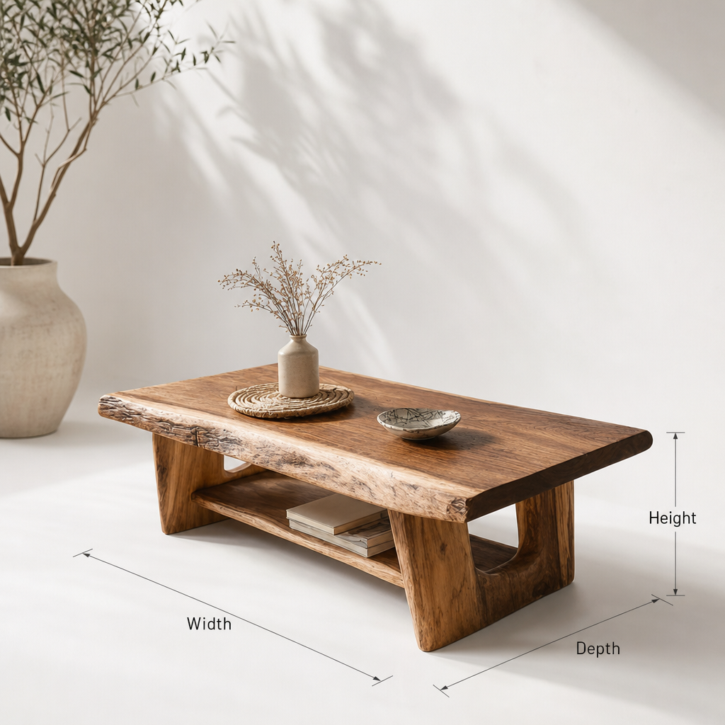 Reclaimed Driftwood Coffee Table – Modern Solid Wood Live Edge Table