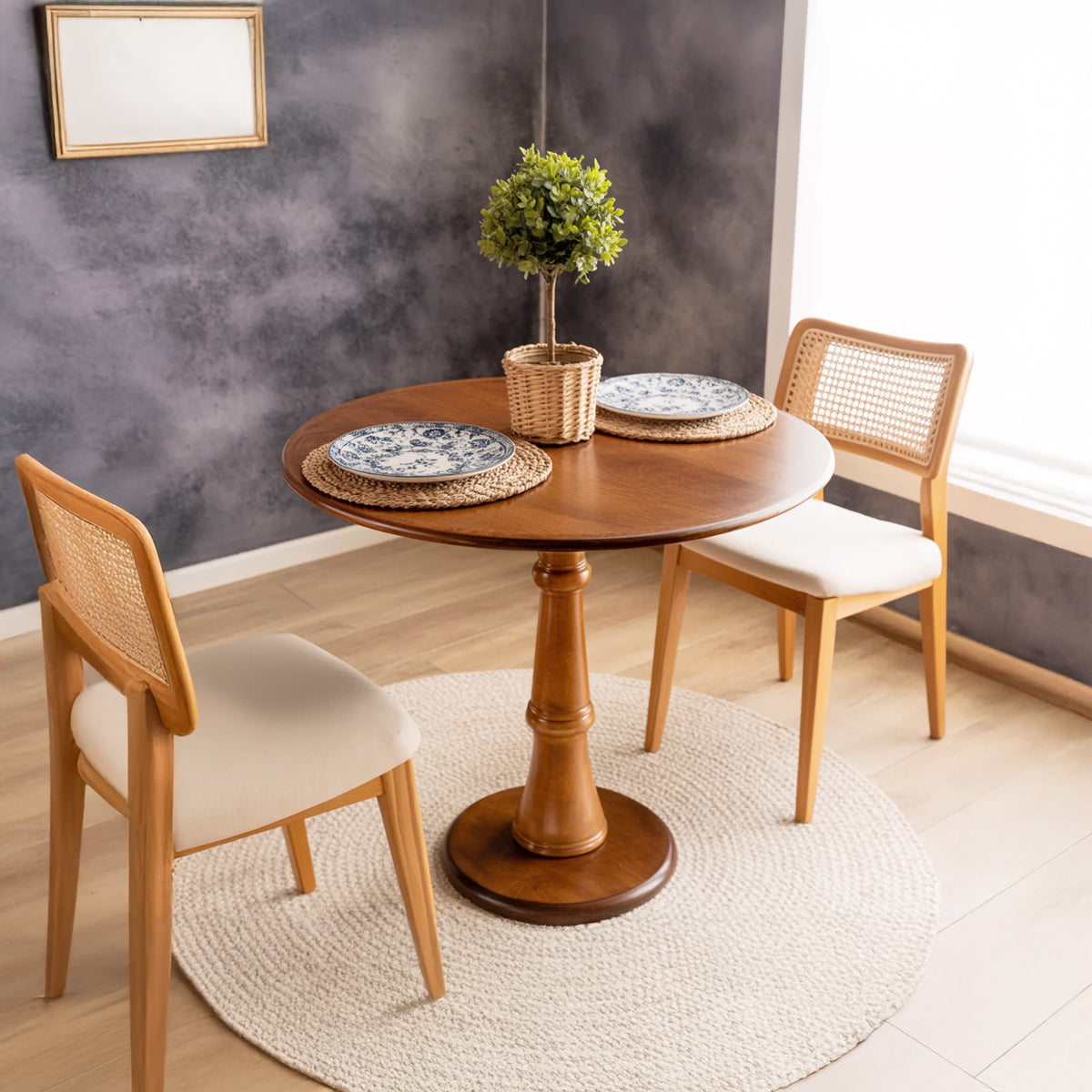 Solid wood family dining table for kitchen or dining room