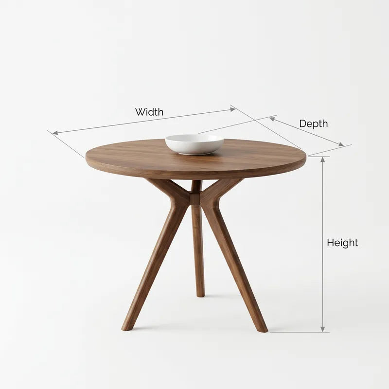 Round Solid Wood Dining Table with Architectural Spider Pedestal Base