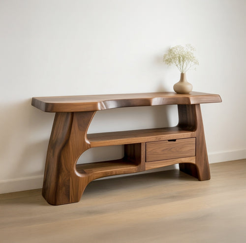 Rustic Live Edge Console Table Entryway Design