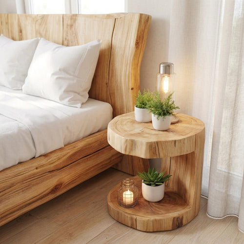 Rustic Modern Live Edge Nightstand