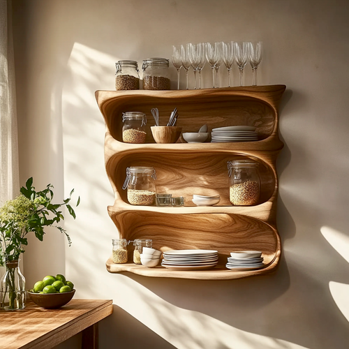 Rustic Solid Wood Cabinet Kitchen, Shelf Storage Cabinet Farmhouse Kitchen Style, Housewarming Gift