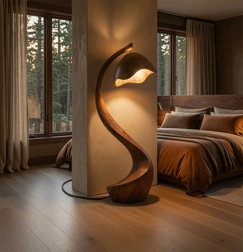 Rustic Wooden Floor Lamp Statement Design For Home Decor