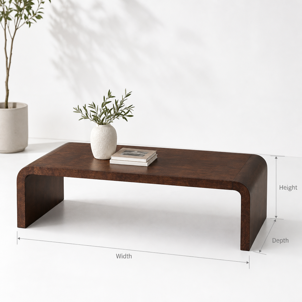 Rustic Coffee Table – Modern Solid Wood Live Edge Farmhouse Living Room Table