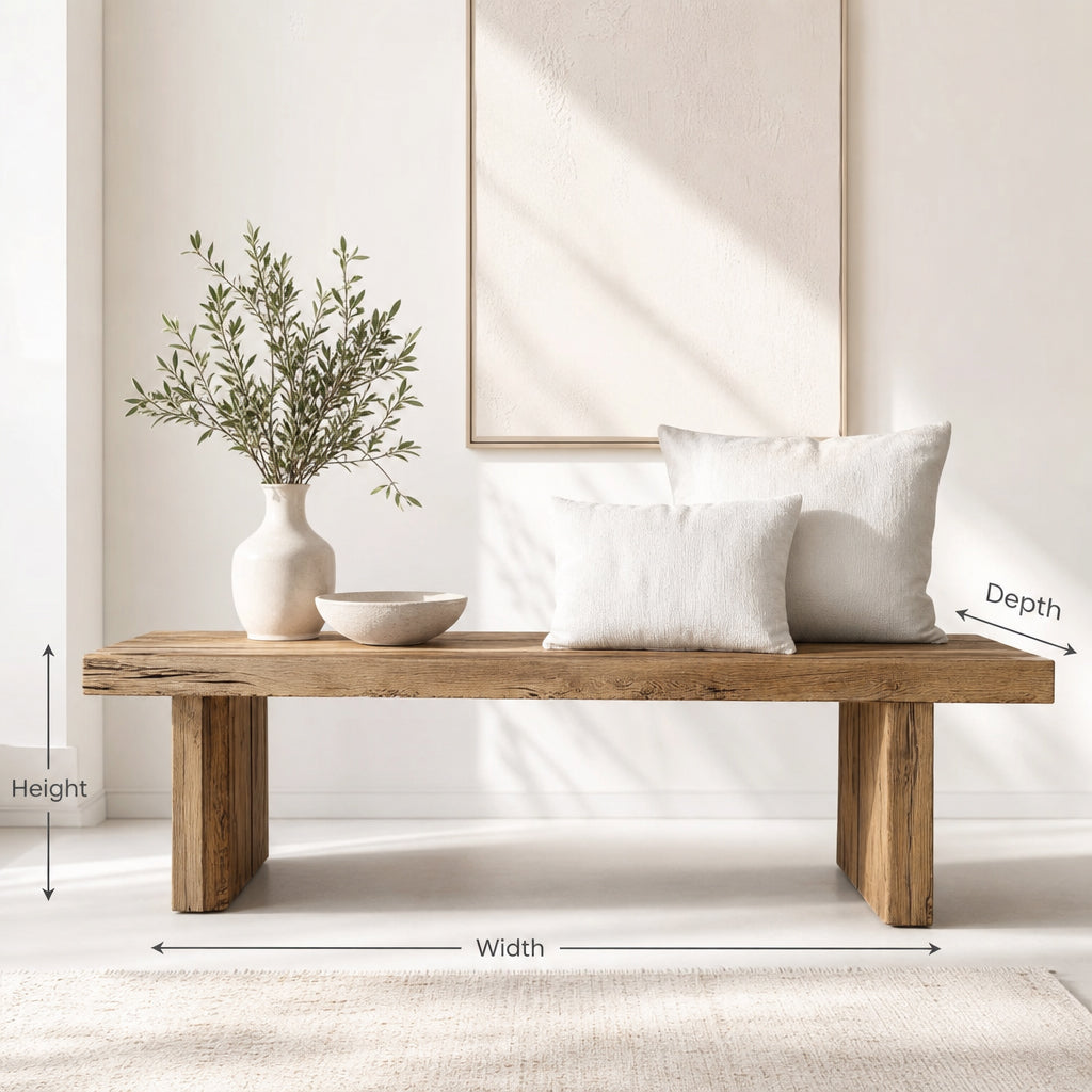 Rustic Console Table – Farmhouse Solid Wood Entryway Table