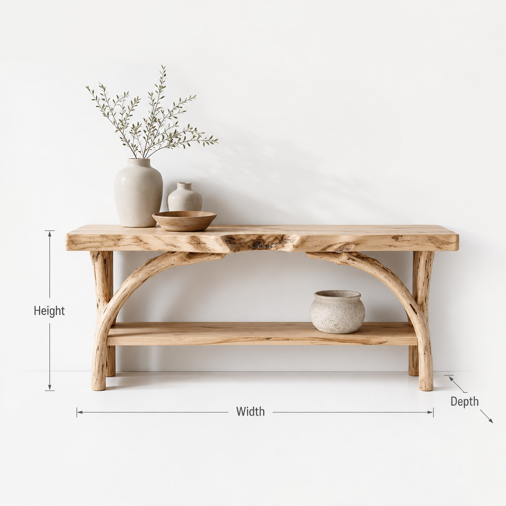 Rustic Farmhouse Console Table – Handcrafted Wooden Entryway Table