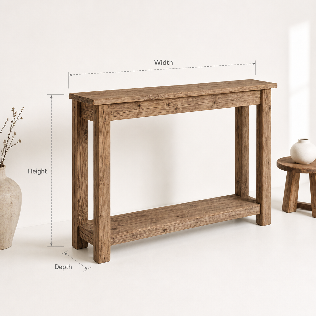 Rustic Farmhouse Console Table – Handmade Solid Wood Entryway & Narrow Hallway Table