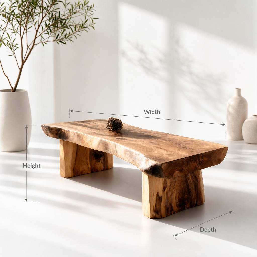 Rustic Handmade Solid Wood Sleeper Coffee Table