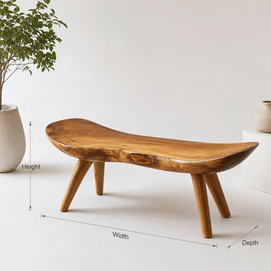 Rustic Live Edge Bench Entryway Hallway Accent Furniture