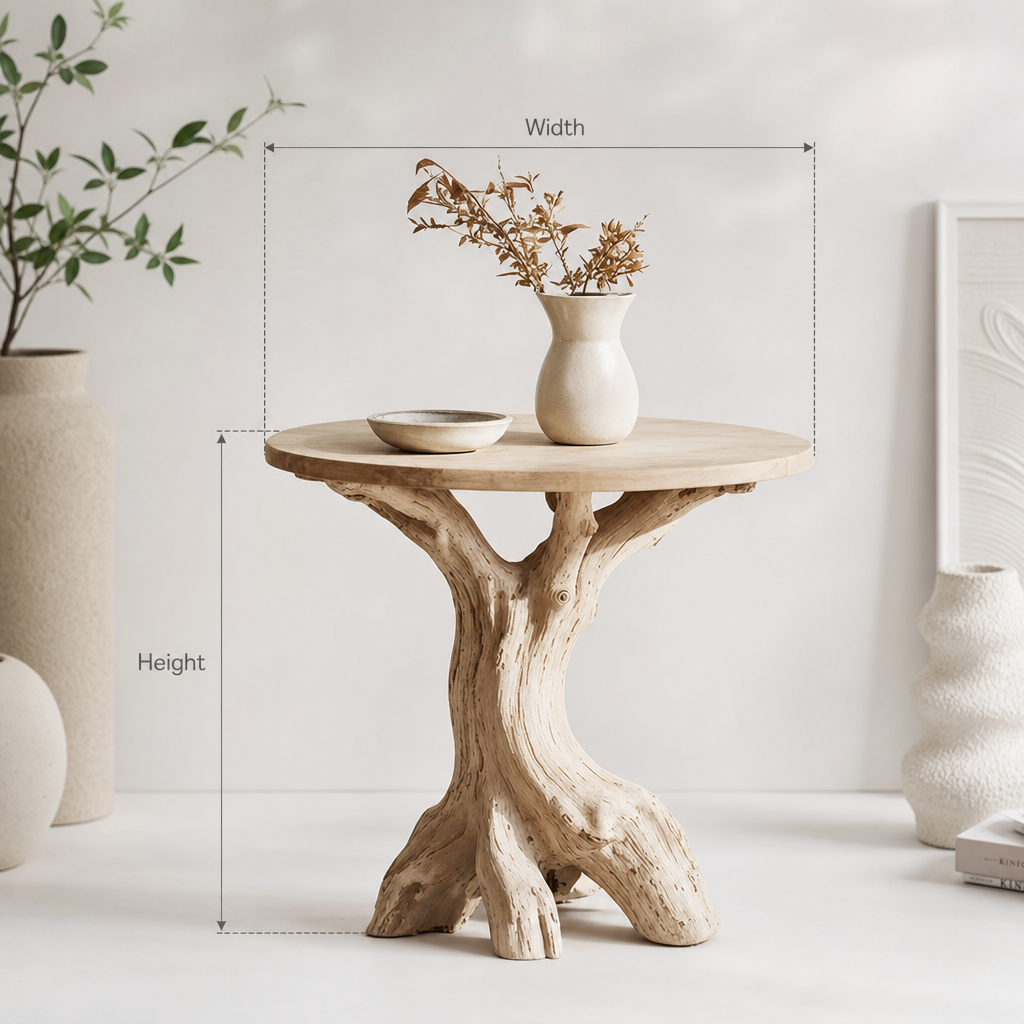 Rustic Live Edge End Table – Handmade Solid Wood Side Table