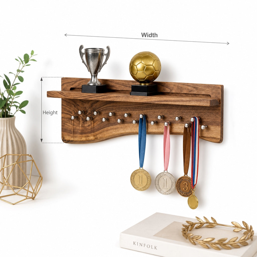 Rustic Live Edge Medal Shelf – Celebrating Dad’s Sporting Passion and Victories