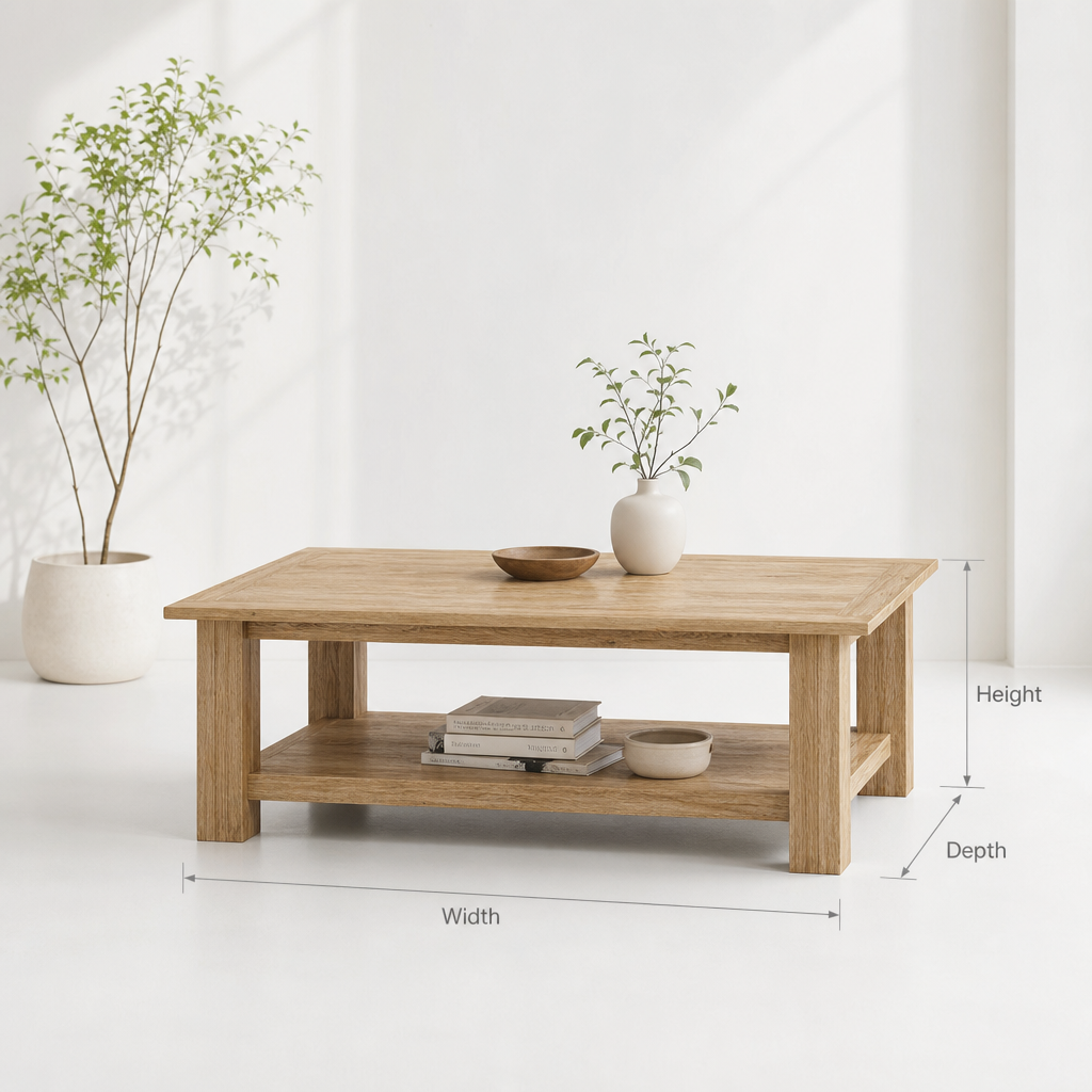Rustic Low Coffee Table – Live Edge Reclaimed Wood Farmhouse Furniture