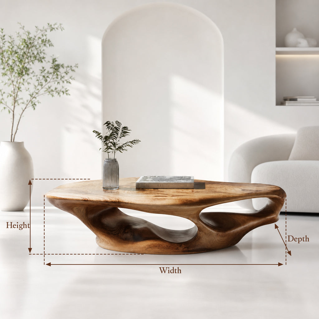 Rustic Low Live Edge Coffee Table – Reclaimed Farmhouse Wood