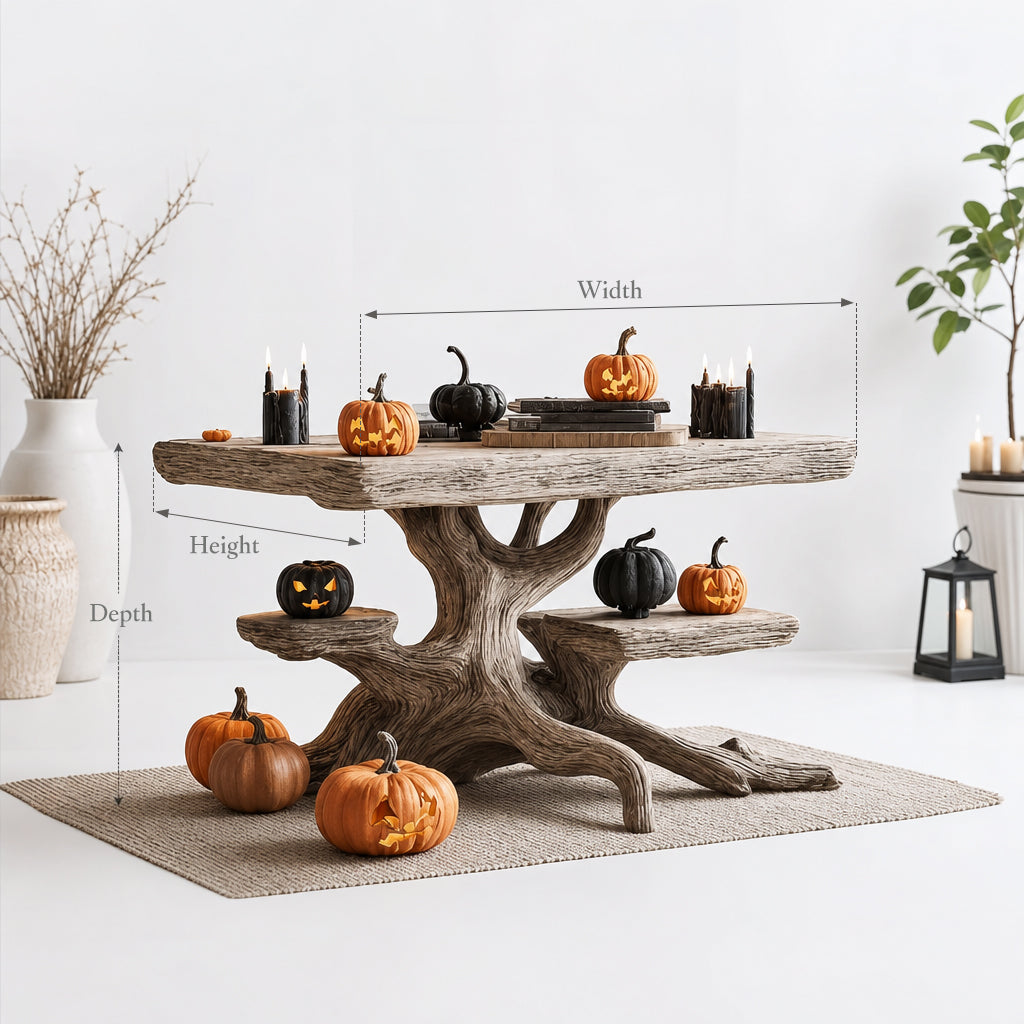 Rustic Side Table – Handmade Farmhouse Live Edge Solid Wood Coffee Table