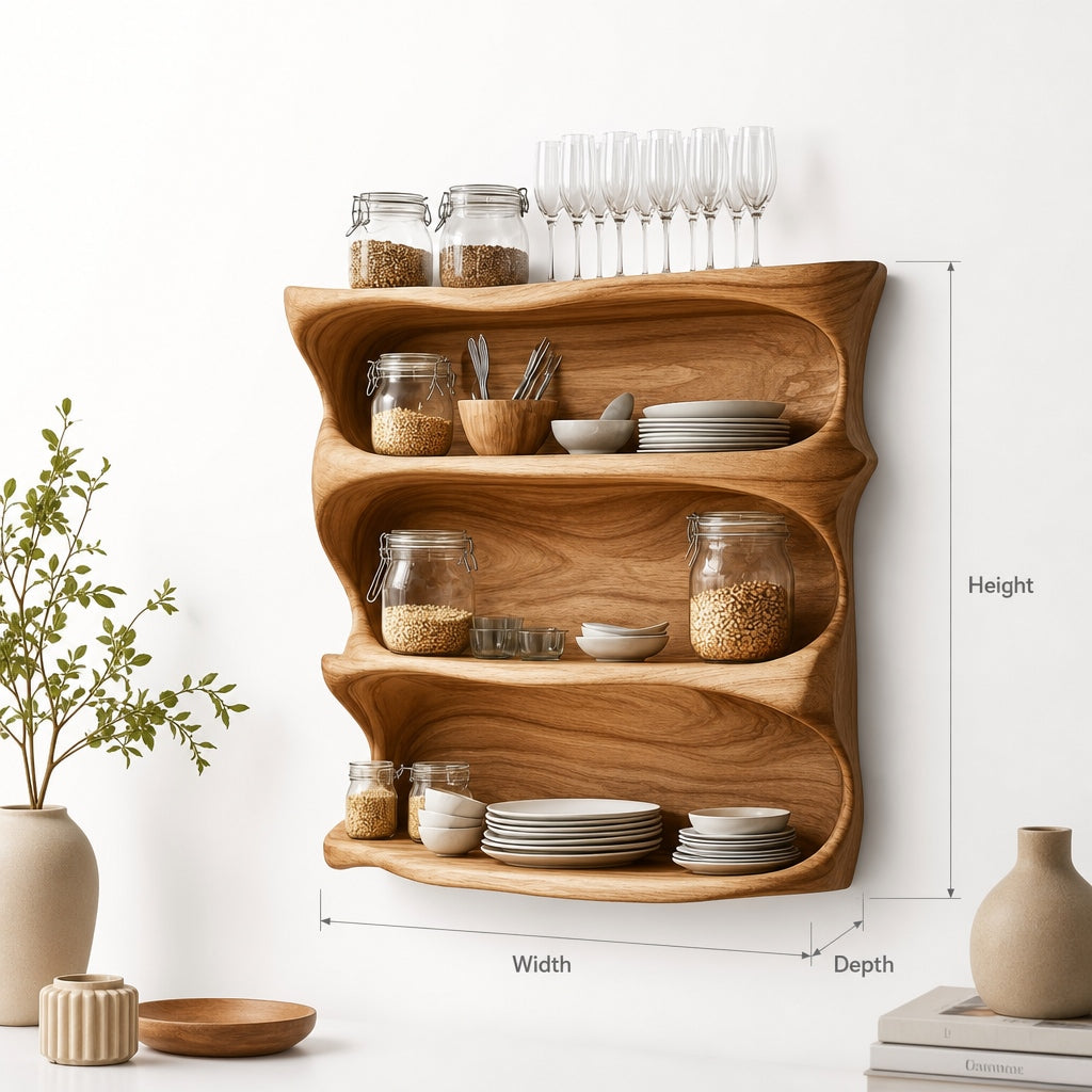 Rustic Solid Wood Cabinet Kitchen, Shelf Storage Cabinet Farmhouse Kitchen Style, Housewarming Gift