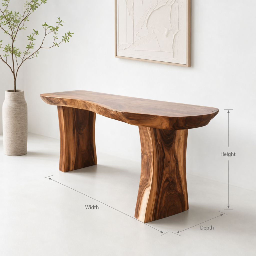 Rustic Solid Wood Console Table Farmhouse Hallway Console, Modern Wooden Sofa Table