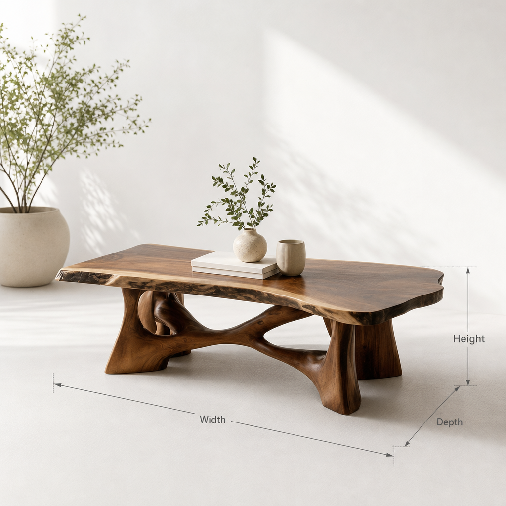 Rustic Wood Slab Live Edge Coffee Table Living Room Family Room