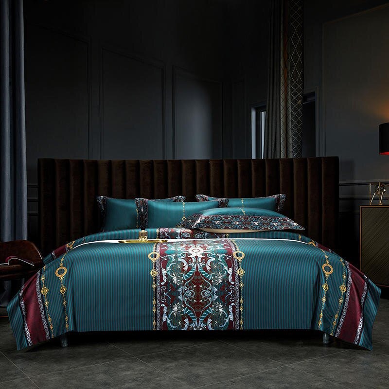 Luxurious Dark Teal Duvet Cover Set