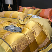 Golden Stripes Duvet Cover Set