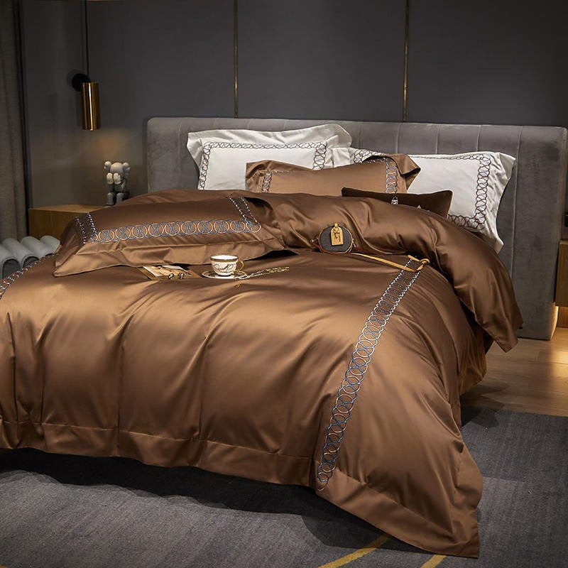 Elegant Copper Duvet Cover Set