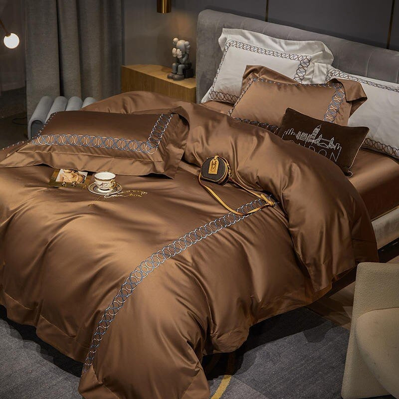 Elegant Copper Duvet Cover Set