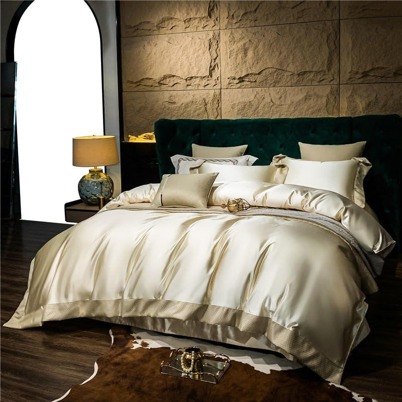 Silky Gold & Cream Duvet Cover Set