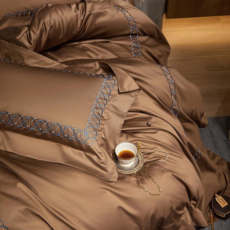 Elegant Copper Duvet Cover Set