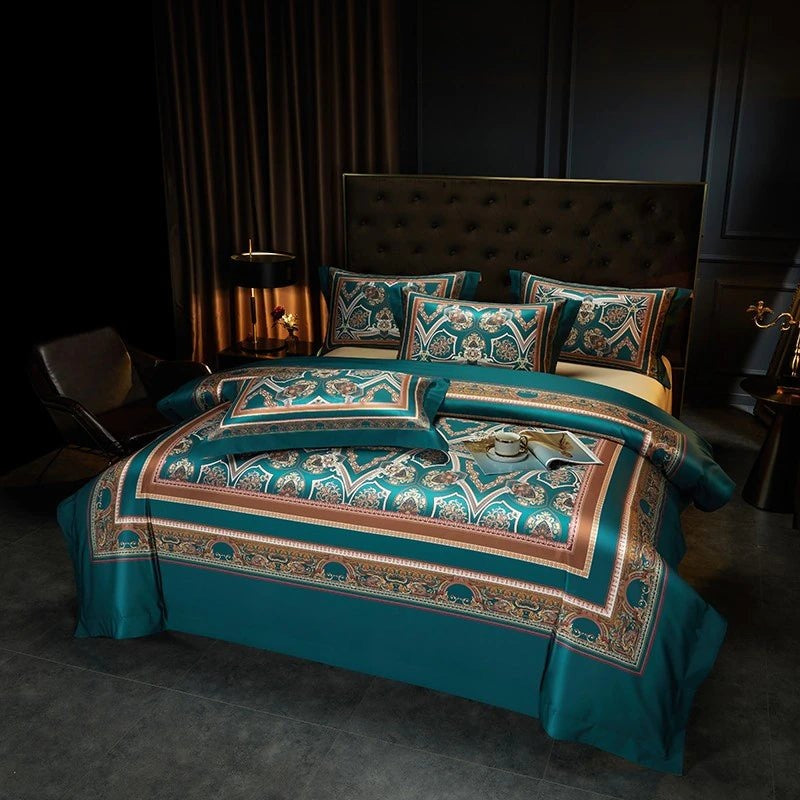 Ensemble de housses de couette Vintage Dark Teal