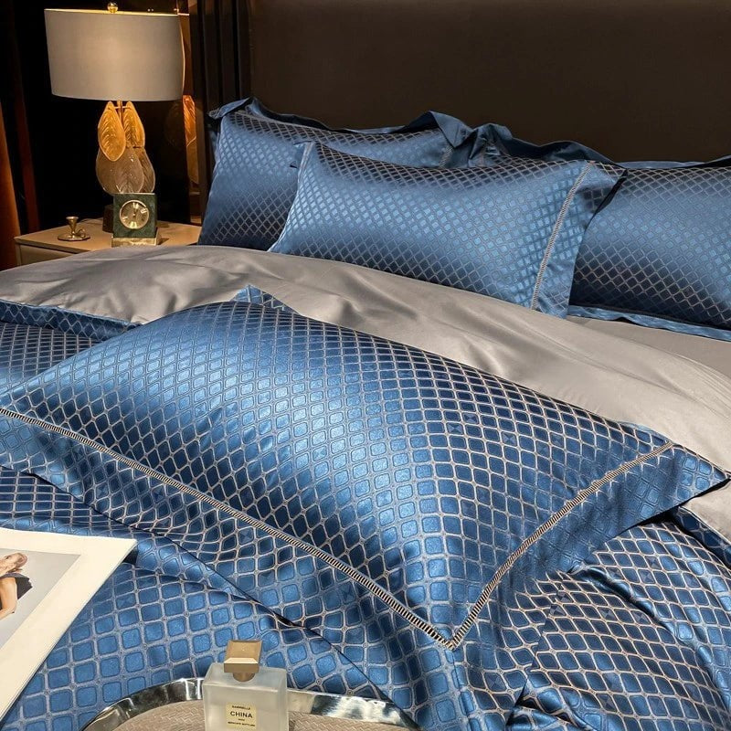 Blue Diamond Duvet Cover Set