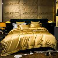 Silky Gold & Cream Duvet Cover Set