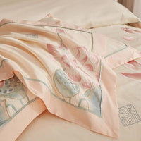 Elegant Pink Lotus Duvet Cover Set