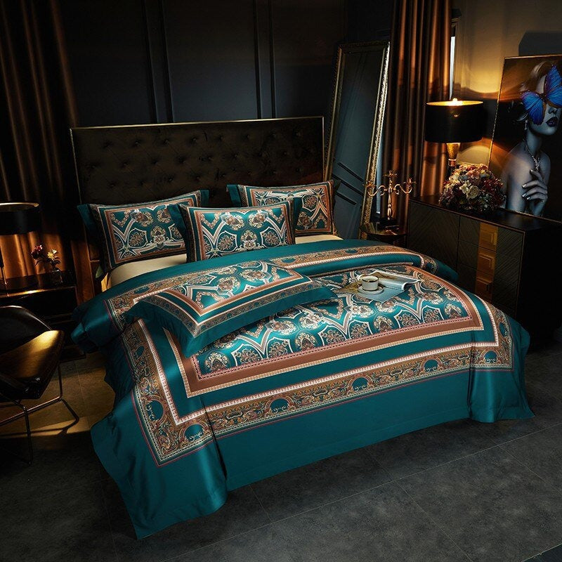 Ensemble de housses de couette Vintage Dark Teal