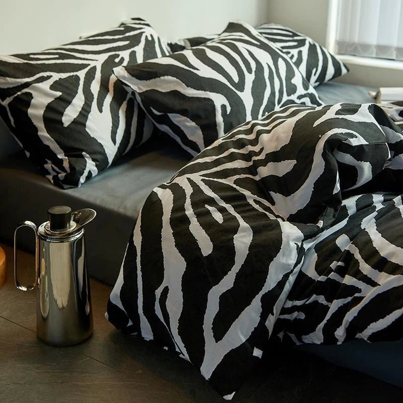 Unique Zebra Patterned Duvet Cover Set