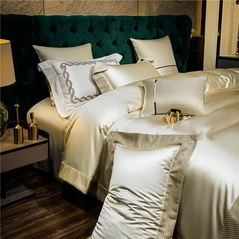 Silky Gold & Cream Duvet Cover Set