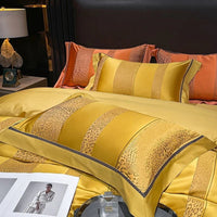 Golden Stripes Duvet Cover Set