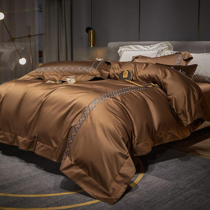 Elegant Copper Duvet Cover Set